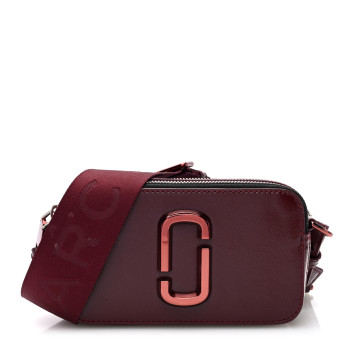 MARC JACOBS Saffiano Snapshot Camera Bag Burgundy