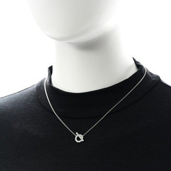 HERMES 18K White Gold Diamond Finesse Pendant Necklace
