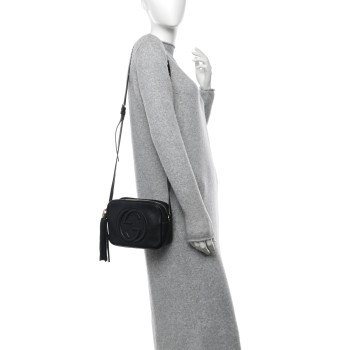 GUCCI Pebbled Calfskin Small Soho Disco Bag Black