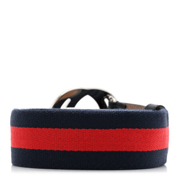 GUCCI Canvas Web Interlocking G Belt 120 48 Navy
