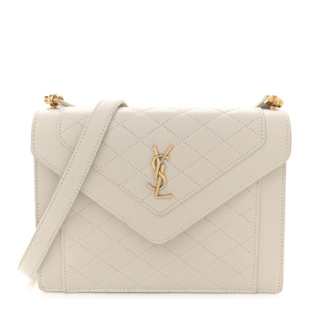 SAINT LAURENT Lambskin Quilted Mini Gaby Satchel Crema Soft