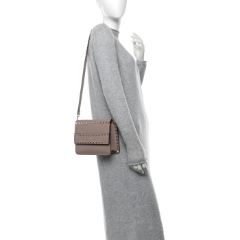 VALENTINO GARAVANI Grained Calfskin Small Rockstud Flap Crossbody Bag Poudre
