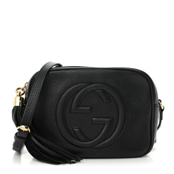GUCCI Pebbled Calfskin Small Soho Disco Bag Black