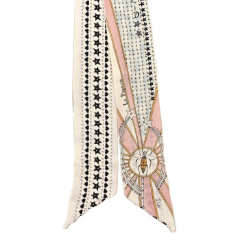 CHRISTIAN DIOR Silk High Priestess Tarot Mitzah Scarf Off White