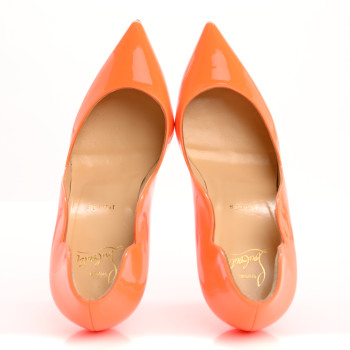 CHRISTIAN LOUBOUTIN Patent Hot Chick 100 Pumps 39 Sunset