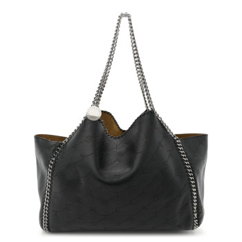 STELLA MCCARTNEY Eco Alter Nappa Perforated Logo Falabella Reversible Tote Black