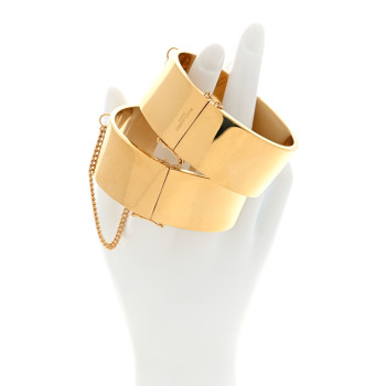 SAINT LAURENT Metal Double Chaine Cuff M Brass