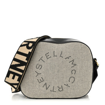 STELLA MCCARTNEY Canvas Logo Small Camera Bag Salt Pepper