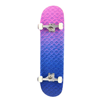 LOUIS VUITTON Monogram Illusion Maple Wood Skateboard Bleu Rose