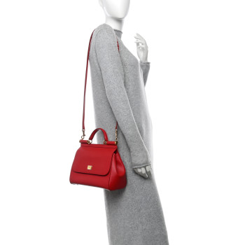 DOLCE & GABBANA Dauphine Medium Miss Sicily Satchel Dark Red