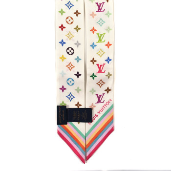 LOUIS VUITTON LV X TM Silk Monogram Multicolor BB Bandeau White