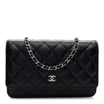 CHANEL Caviar Quilted Wallet On Chain WOC Black