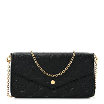 LOUIS VUITTON Empreinte Pochette Felicie Chain Wallet Black