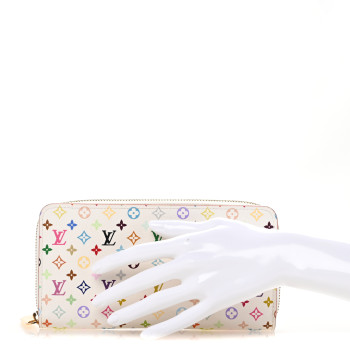 LOUIS VUITTON Monogram Multicolor Zippy Wallet White Litchi