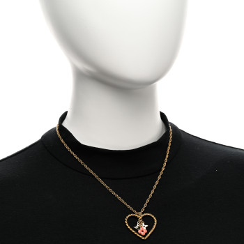 LOUIS VUITTON Sweet Monogram In My Heart Necklace Gold