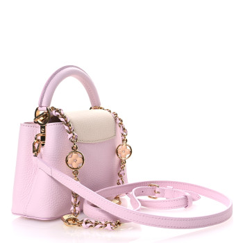 LOUIS VUITTON Taurillon Flower Chain Capucines Mini Marshmallow