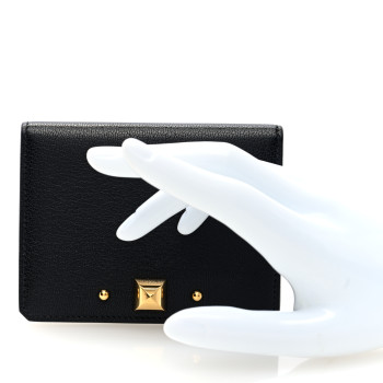 HERMES Chevre Mysore Medor Card Holder Black