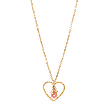 LOUIS VUITTON Sweet Monogram In My Heart Necklace Gold