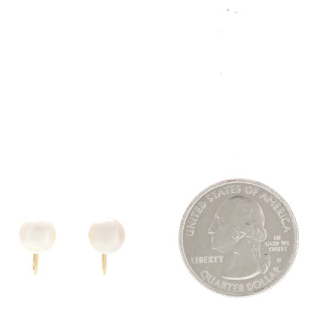 MIKIMOTO 18K Yellow Gold Akoya Cultured Pearl 7-7.5mm Screw Back Earrings