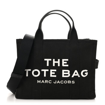 MARC JACOBS Cotton Canvas Medium The Traveler Tote Bag Black