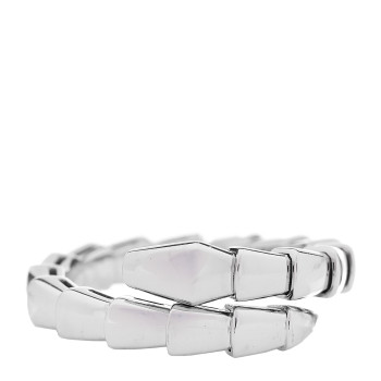 BULGARI 18K White Gold Serpenti Viper Ring L