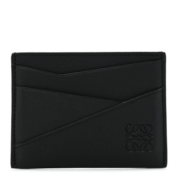 LOEWE Calfskin Puzzle Card Holder Black