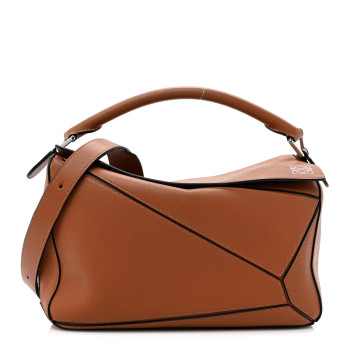 LOEWE Calfskin Medium Puzzle Bag Tan
