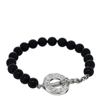 TIFFANY Sterling Silver Black Onyx Bead Toggle Bracelet TIFFANY Sterling Silver Black Onyx Bead Toggle Bracelet