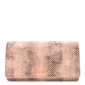 GUCCI Python Script Continental Zip Wallet Pink