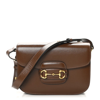 GUCCI Azalea Calfskin Horsebit 1955 Shoulder Bag Brown Sugar