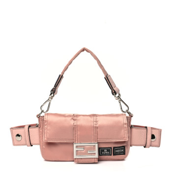 FENDI X PORTER Nylon Cuoio Roma Mini Phone Baguette Belt Bag Baby Pink