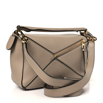 LOEWE Grained Calfskin Small Puzzle Bag Sand