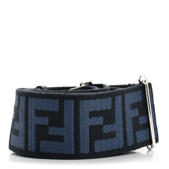 FENDI Ribbon Vitello Seta FF 1974 Adjustable Strap You Blue