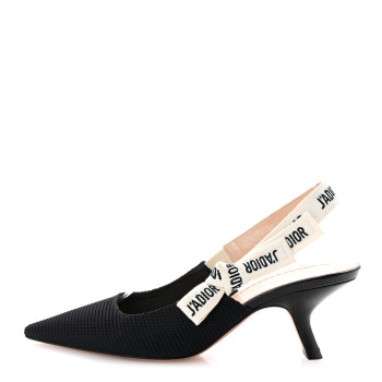 CHRISTIAN DIOR Technical Canvas Ribbon J Adior Slingback 65mm Pumps 37.5 Black