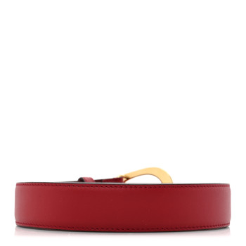 GUCCI Selleria Calfskin G 30mm Belt 85 34 New Cherry Red
