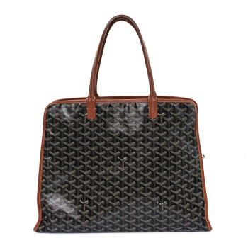 GOYARD Goyardine Sac Hardy Pet Carrier PM Black Gold