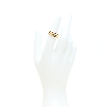CARTIER 18K Yellow Gold Maillon Panthere 3 Rows Ring 48 4.5