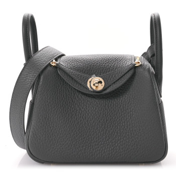 HERMES Taurillon Clemence Mini Lindy 20 Ardoise