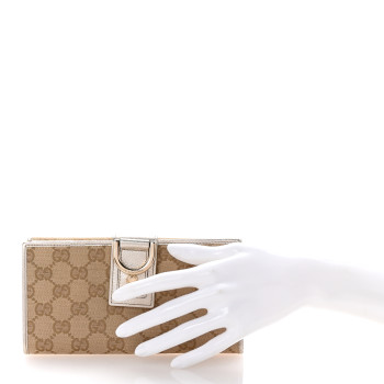 GUCCI Monogram Abbey Continental Wallet Gold