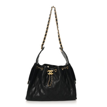 CHANEL Caviar Quilted Small Chanel 25 Handbag Black