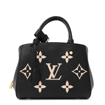 LOUIS VUITTON Empreinte Monogram Giant Montaigne BB Black Beige