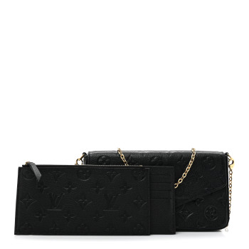 LOUIS VUITTON Empreinte Pochette Felicie Chain Wallet Black