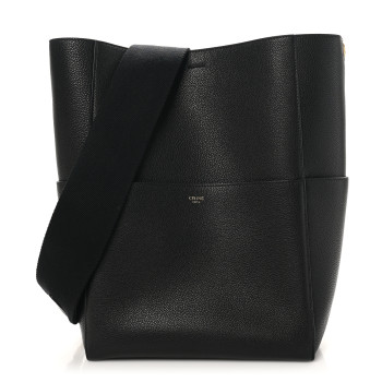 CELINE Soft Grained Calfskin Sangle Bucket Bag Black