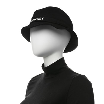 BURBERRY Jersey Logo Bucket Hat L Black