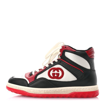 GUCCI Dali Calfskin Mesh Women's Mac80 Hightop Sneakers 35.5 Red White Black