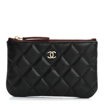 CHANEL Caviar Quilted Small Cosmetic Case Black