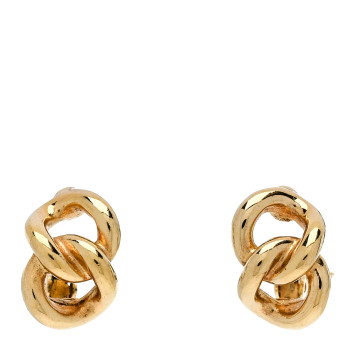 CHRISTIAN DIOR Chain Link Clip On Earrings Gold