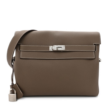 HERMES Togo Kelly Messenger Etoupe