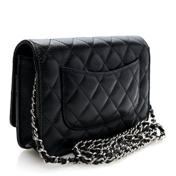 CHANEL Caviar Quilted Wallet On Chain WOC Black