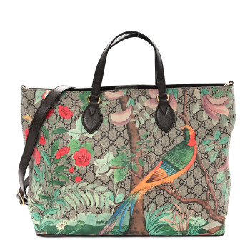 GUCCI Soft GG Supreme Monogram Tian Medium Crossbody Tote Beige Multicolor New Acero